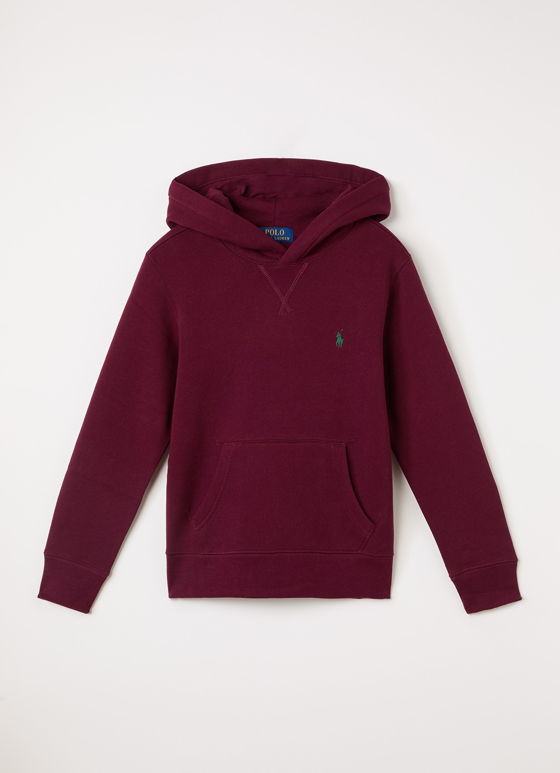 Ralph Lauren Hoodie met logoborduring - voorkant 2 roodbruin