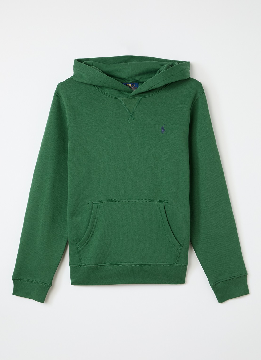 Ralph Lauren Hoodie met logoborduring - voorkant felgroen