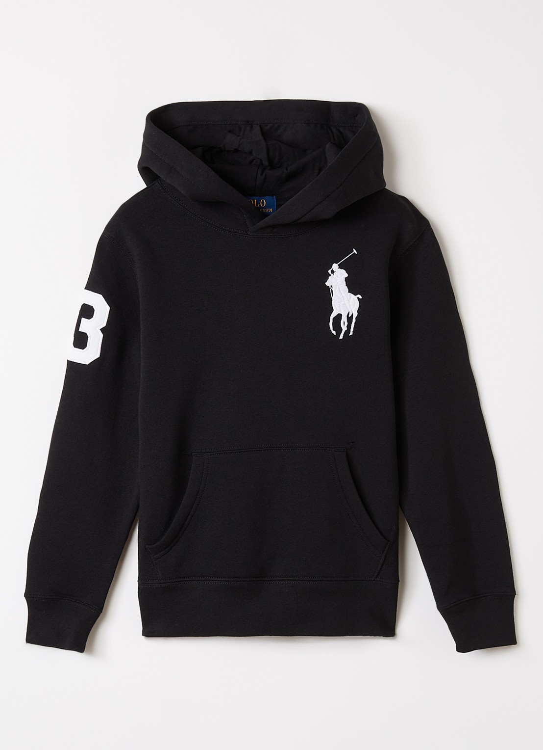 Ralph Lauren Hoodie met logoborduring - voorkant zwart