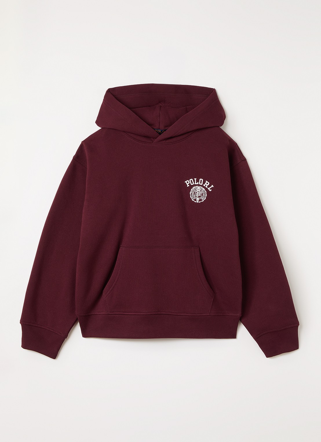 Ralph Lauren Hoodie met logoborduring - voorkant bordeauxrood