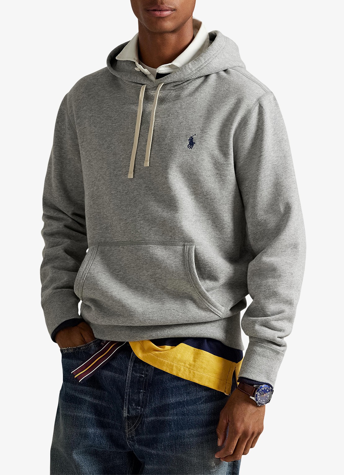 Ralph Lauren Hoodie met logoborduring - detail 4 andover heather / grijs