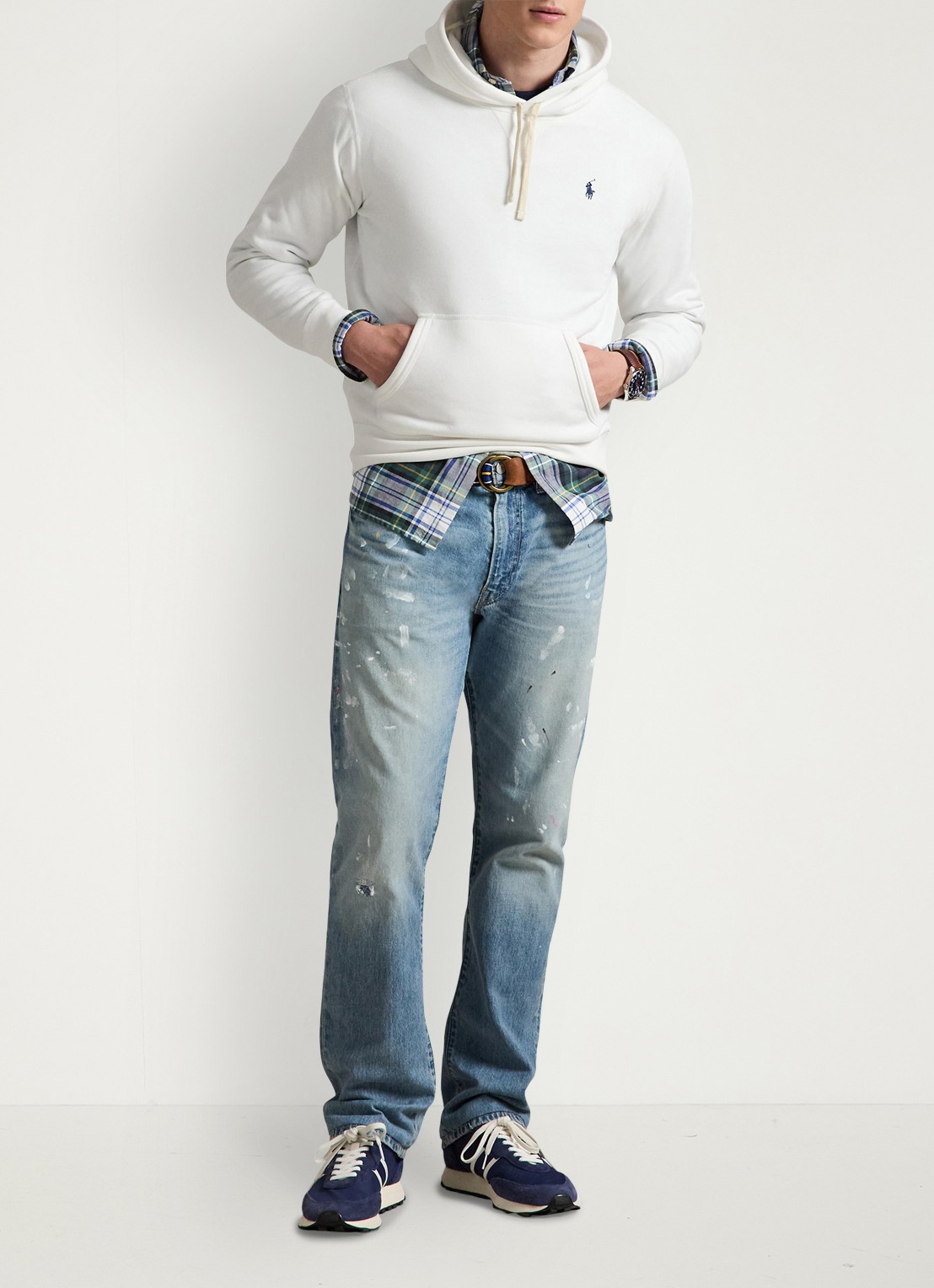 Ralph Lauren Hoodie met logoborduring - voorkant 3 white / wit