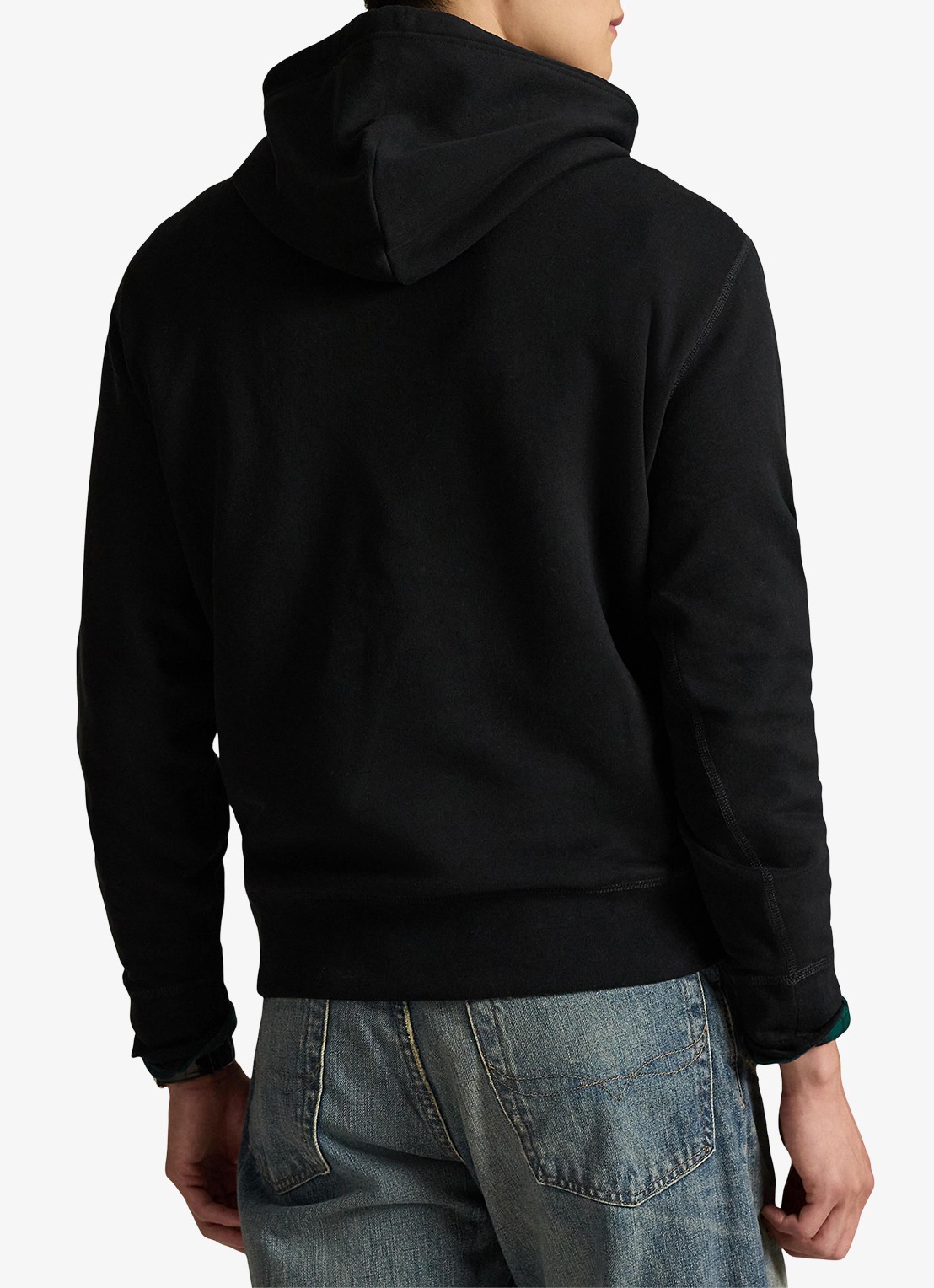 Ralph Lauren Hoodie met logoborduring - achterkant polo black / zwart