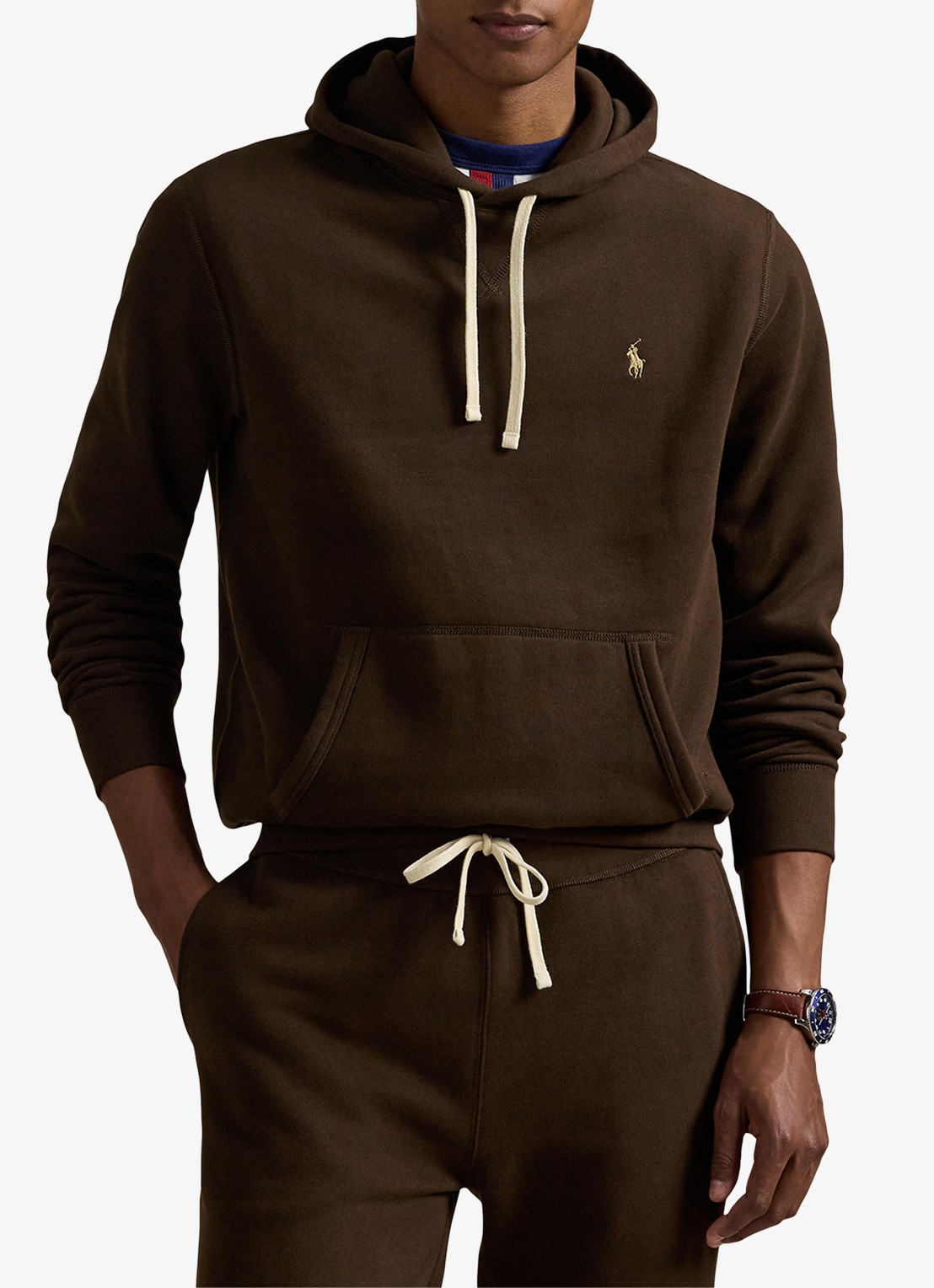 Ralph Lauren Hoodie met logoborduring - detail 4 nutmeg brown / bruin