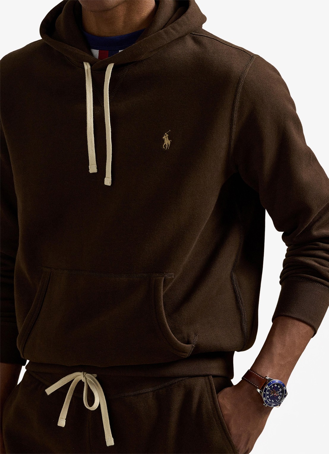 Ralph Lauren Hoodie met logoborduring - detail 5 nutmeg brown / bruin