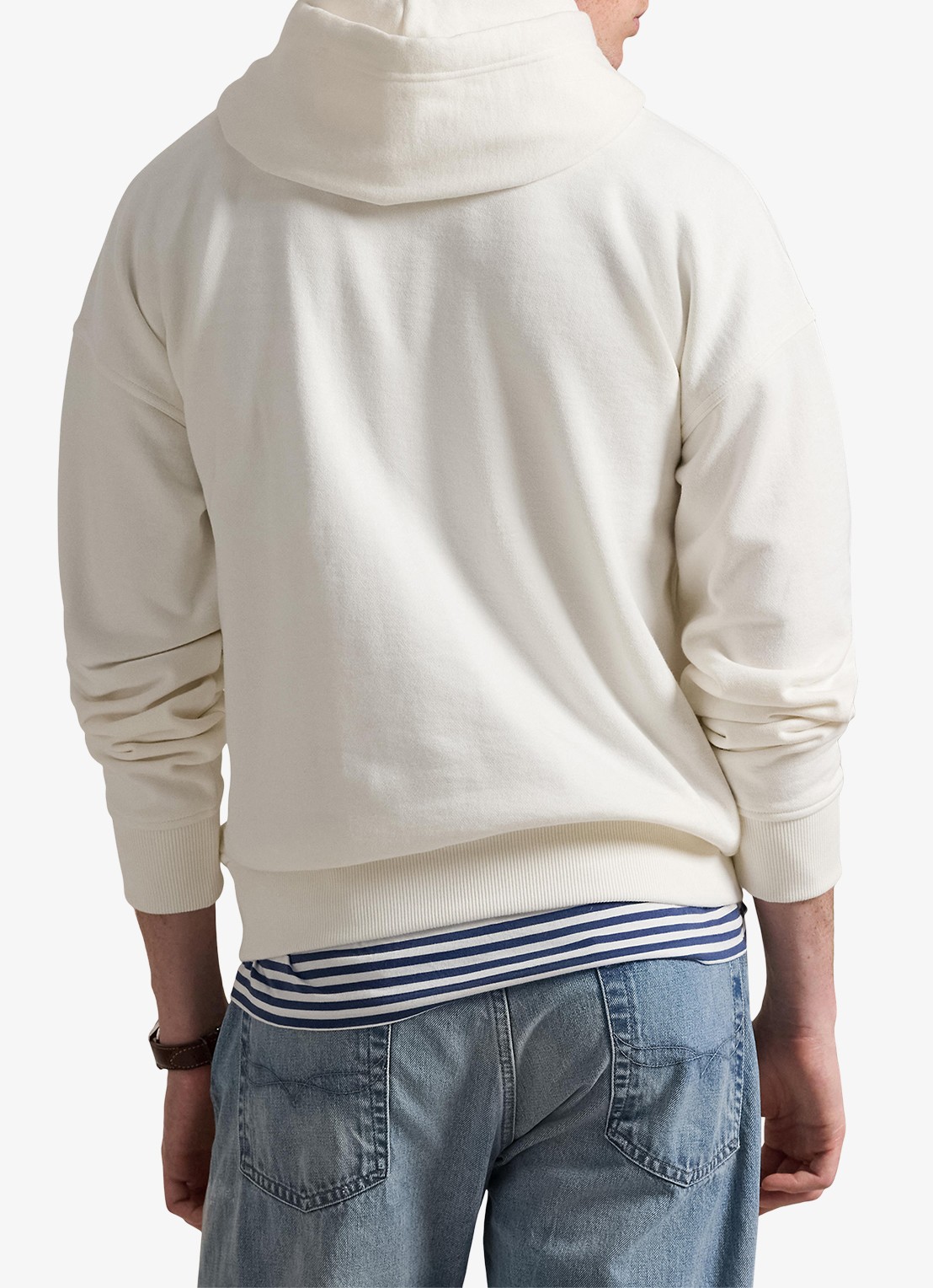 Ralph Lauren Hoodie met logoborduring - achterkant deckwash white / wit