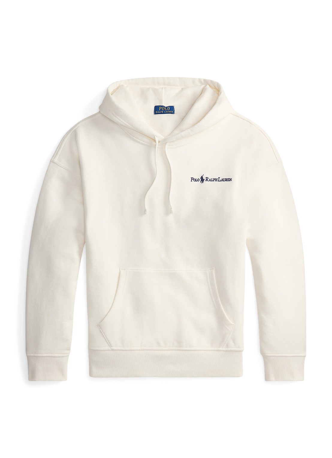 Ralph Lauren Hoodie met logoborduring - voorkant 2 deckwash white / wit