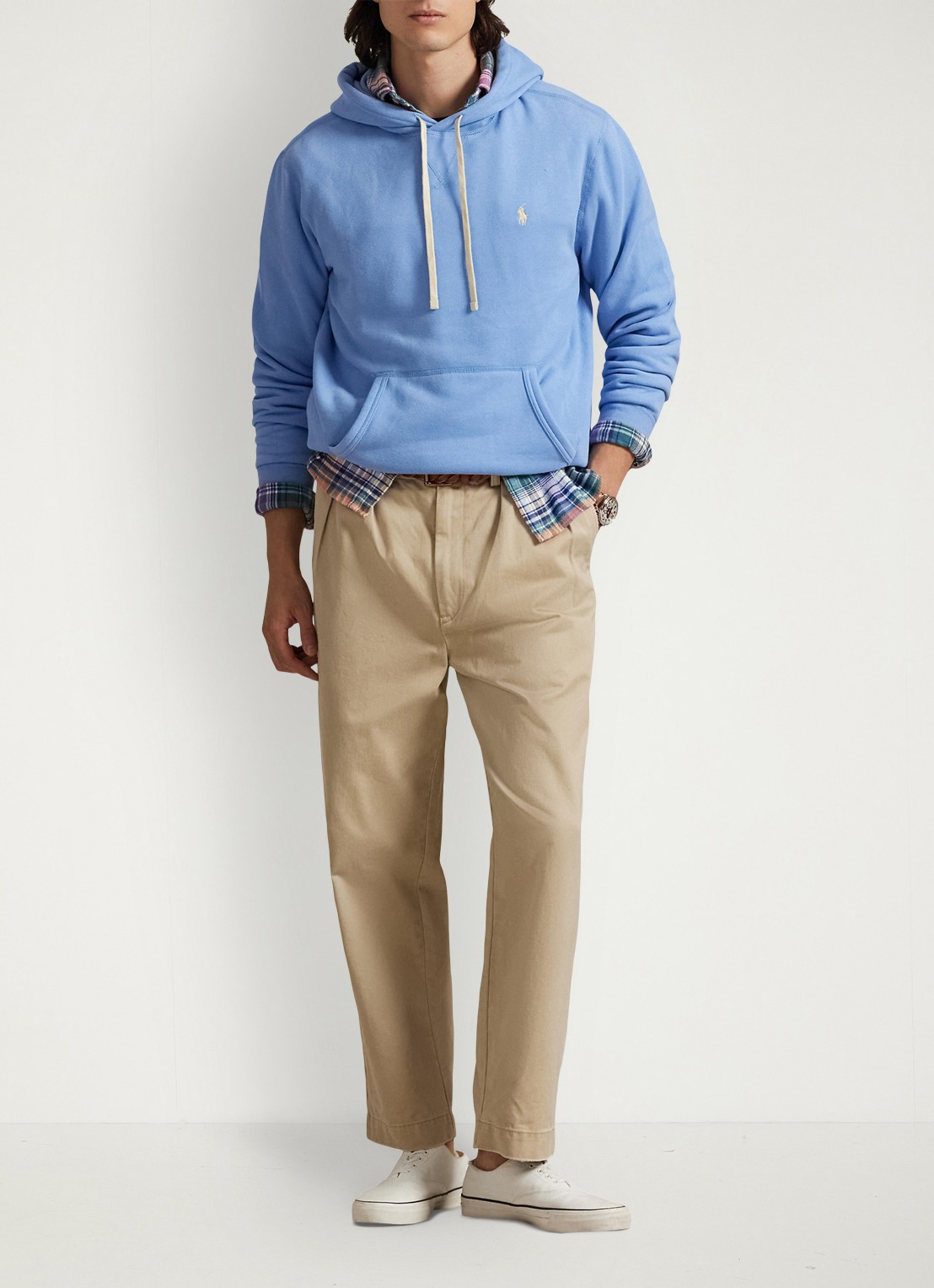 Ralph Lauren Hoodie met logoborduring - voorkant 5 bristol blue / blauw