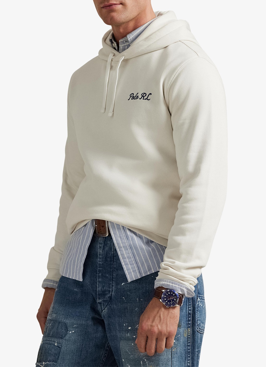 Ralph Lauren Hoodie met logoborduring - detail 3 nevis / wit