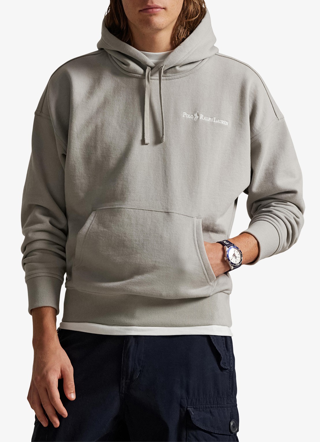 Ralph Lauren Hoodie met logoborduring - detail 4 grey dawn / grijs