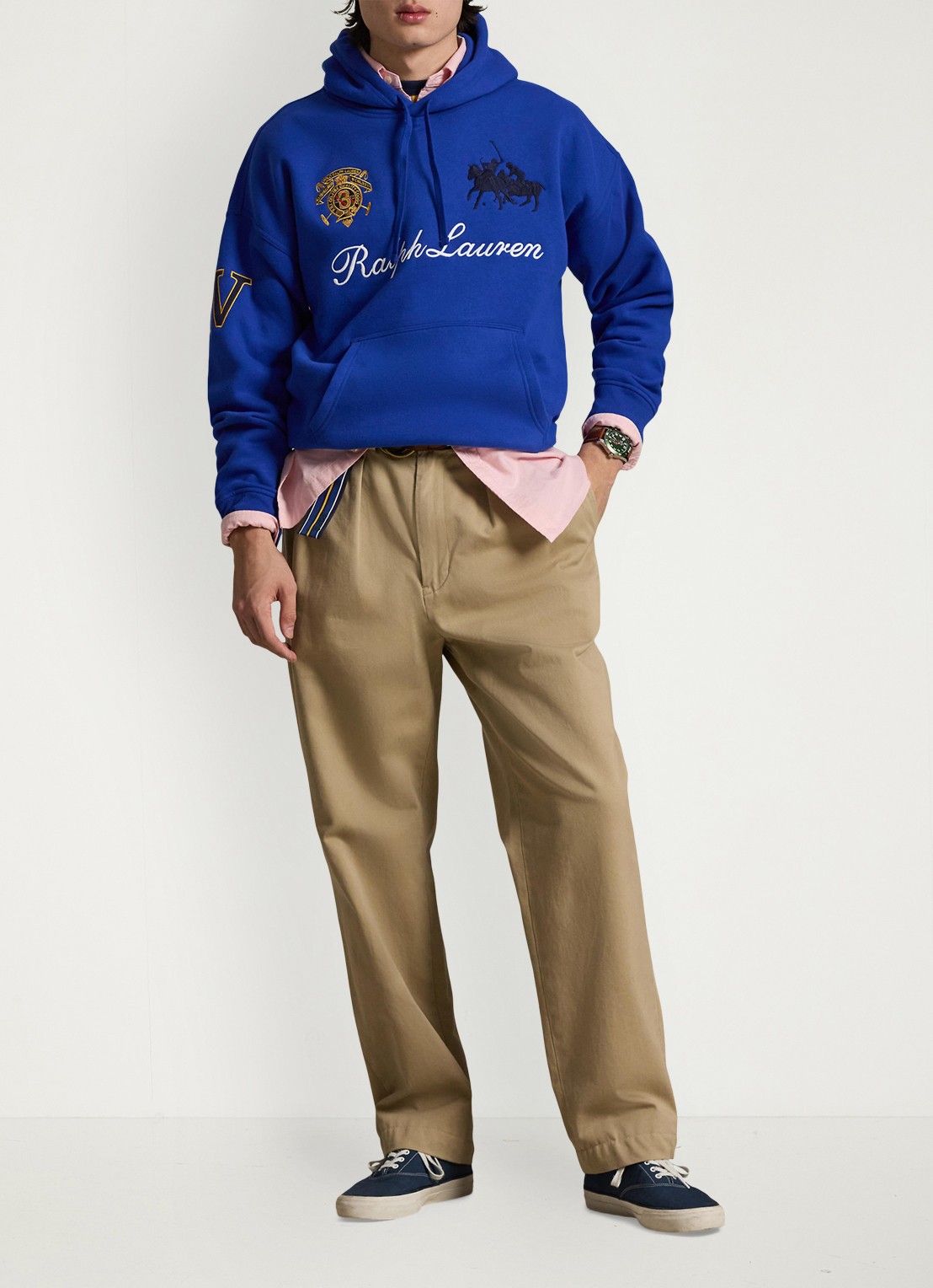 Ralph Lauren Hoodie met logoborduring - voorkant 3 new sapphire-2zi3