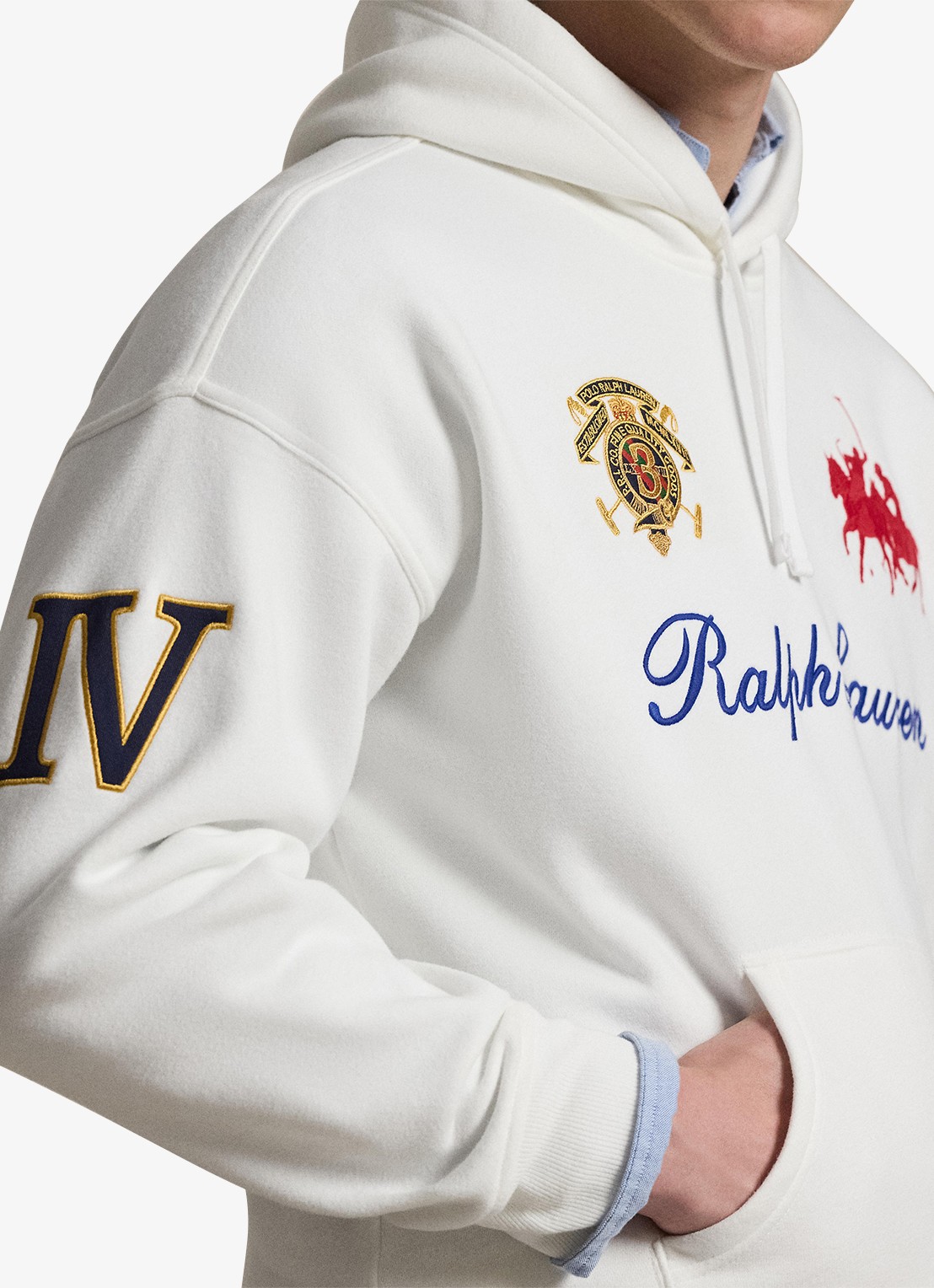 Ralph Lauren Hoodie met logoborduring - detail 3 white / wit