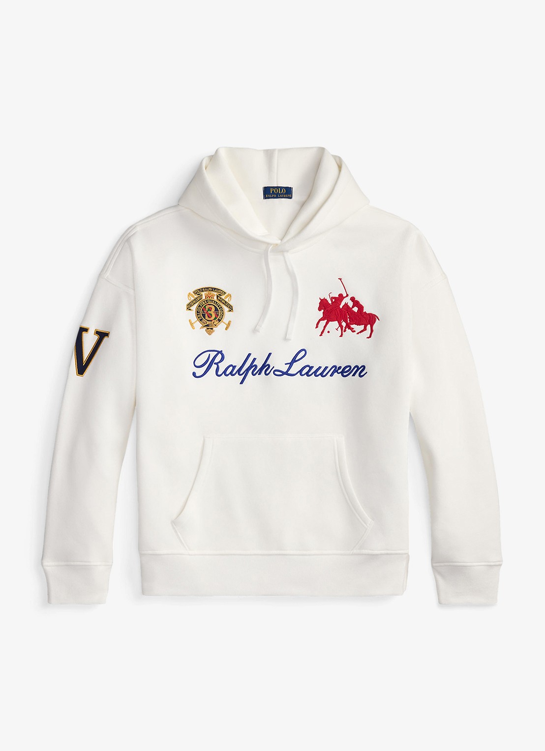 Ralph Lauren Hoodie met logoborduring - voorkant 4 white / wit