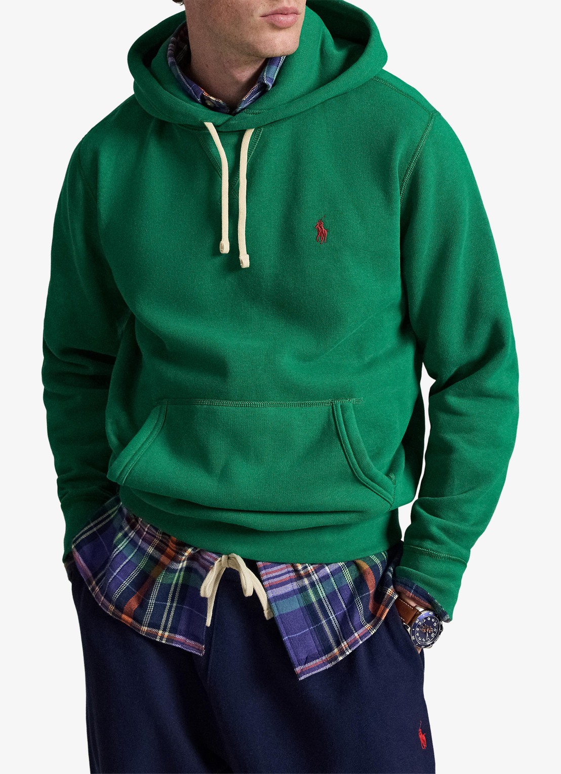 Ralph Lauren Hoodie met logoborduring - voorkant 2 erin green / groen