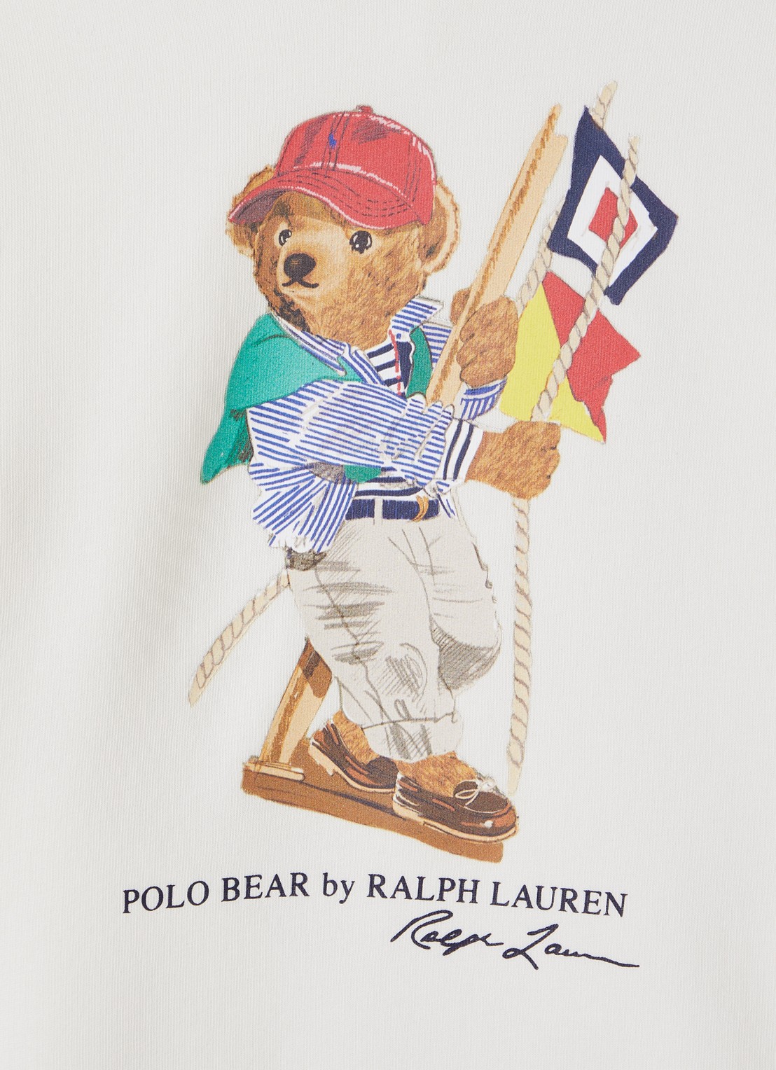 Ralph Lauren Hoodie met logoprint - detail 5 creme