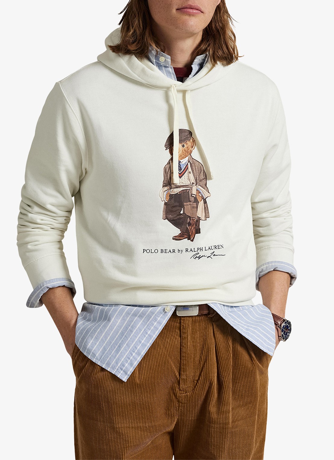 Ralph Lauren Hoodie met logoprint - detail deckwash white / wit