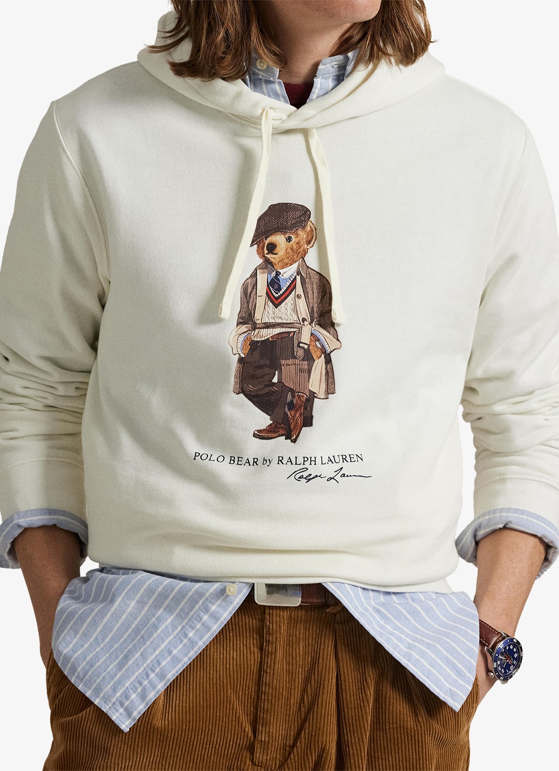 Ralph Lauren Hoodie met logoprint - detail 2 deckwash white / wit
