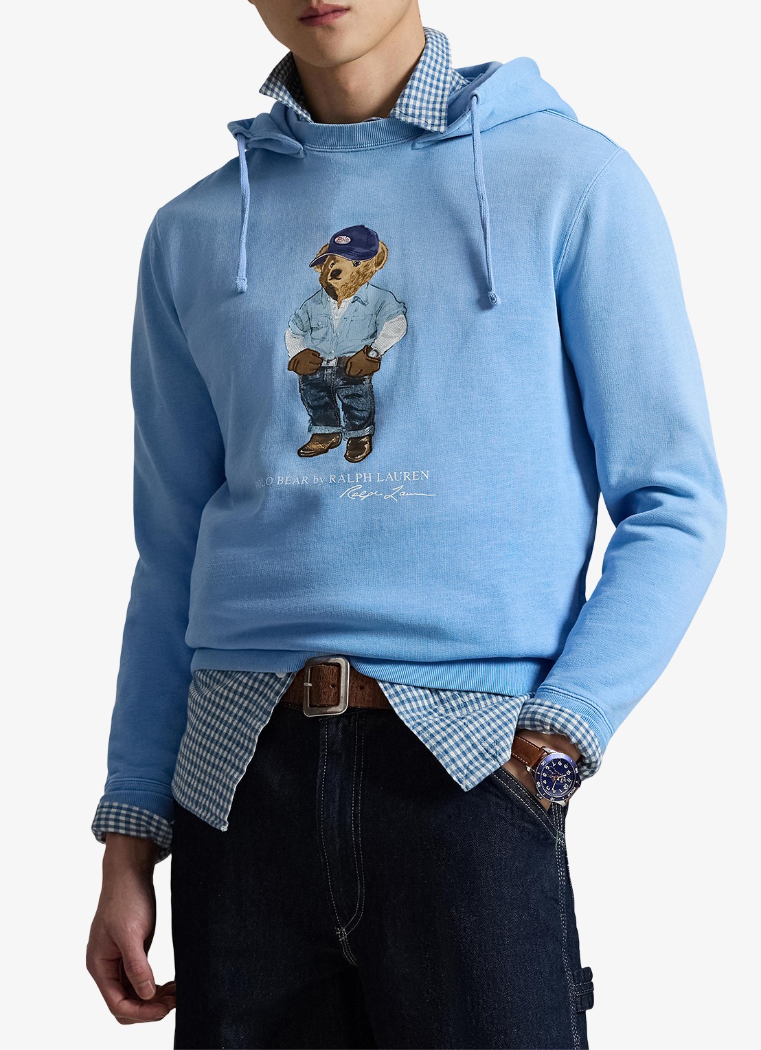 Ralph Lauren Hoodie met logoprint - detail chambray blue / lichtblauw