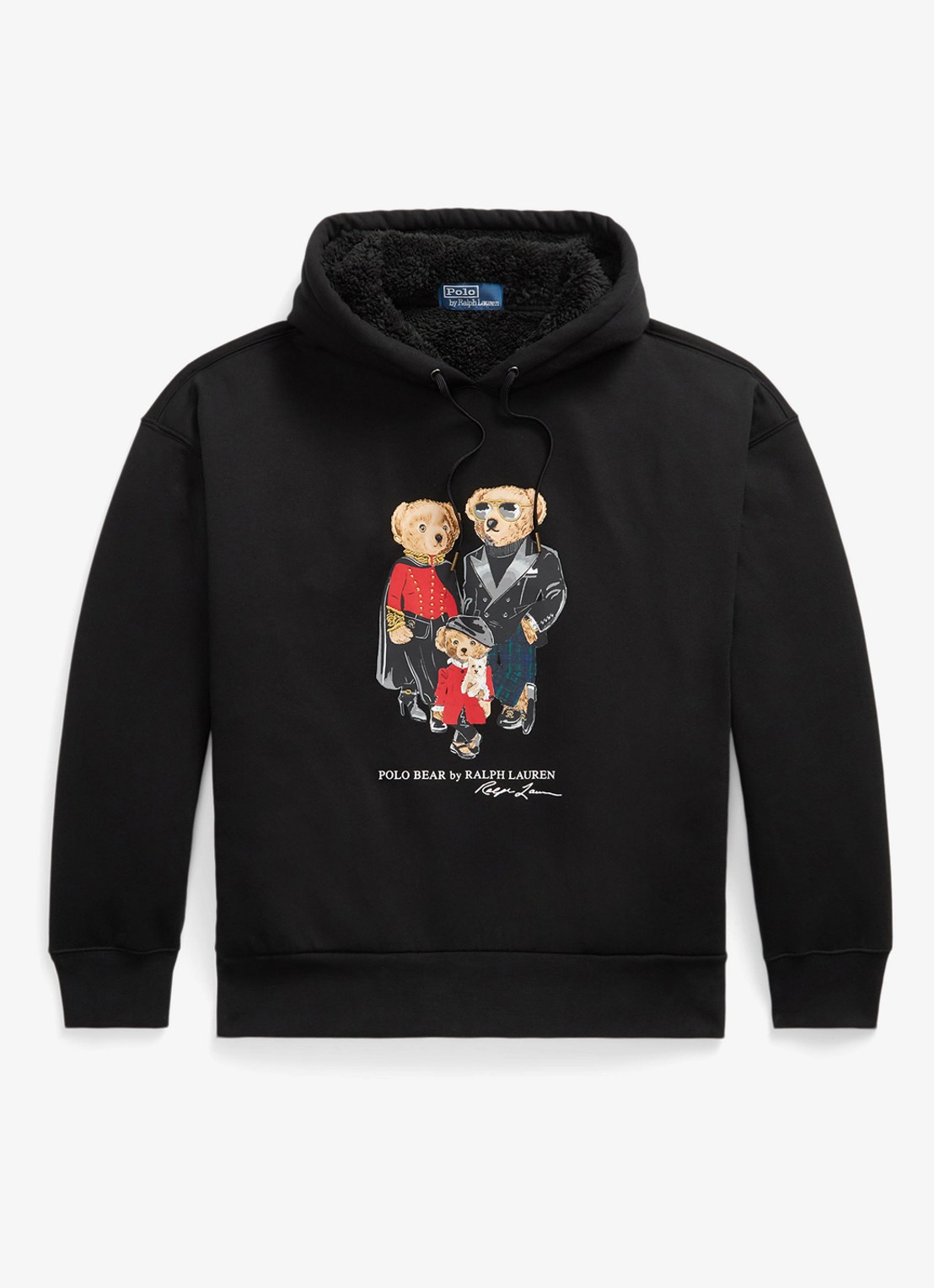Ralph Lauren Hoodie met logoprint - voorkant polo black / zwart
