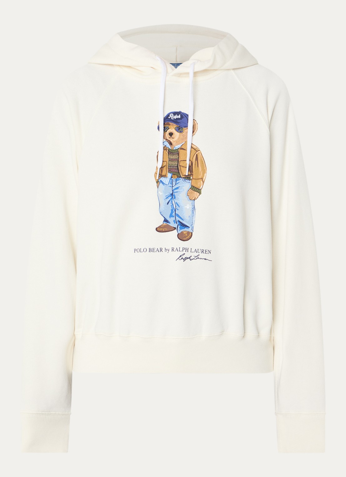 Ralph Lauren Hoodie met print - voorkant gebroken wit