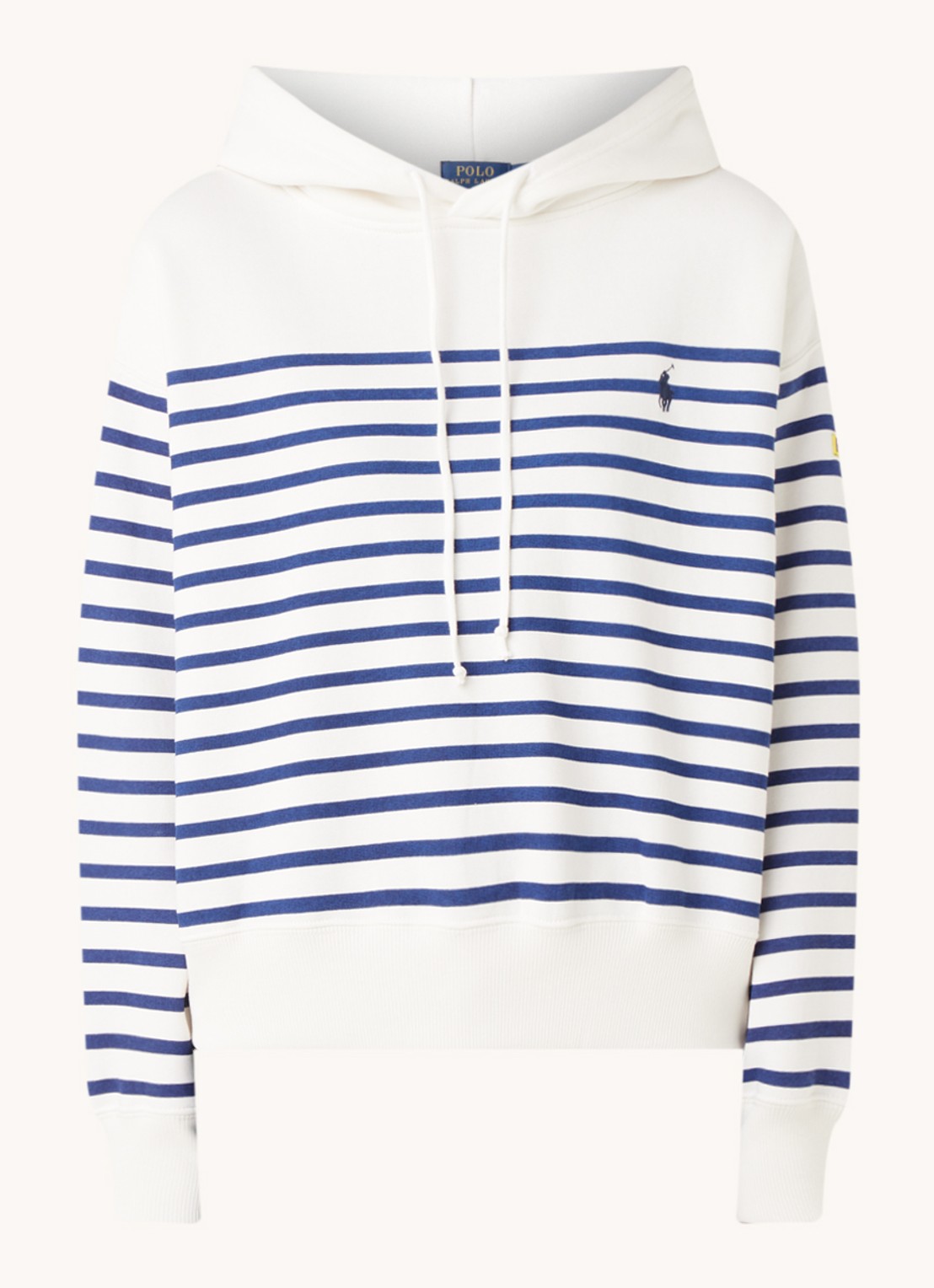 Ralph Lauren Hoodie met streepprint - voorkant donkerblauw