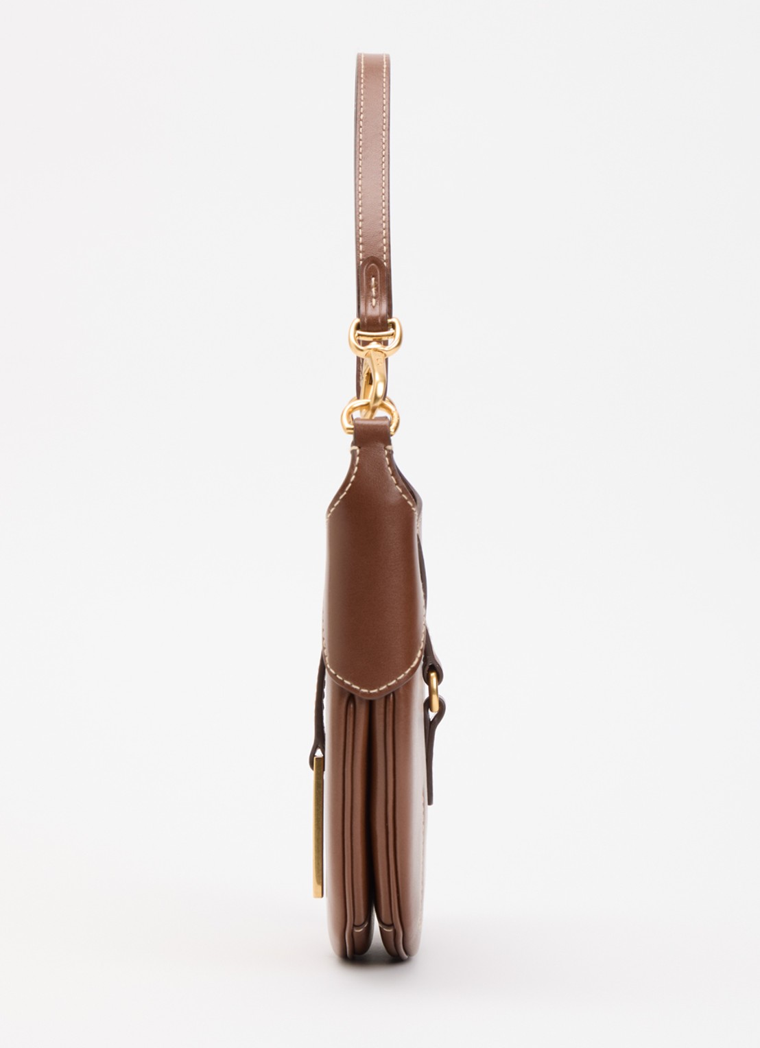 Ralph Lauren ID schoudertas mini van kalfsleer - detail 3 cognac
