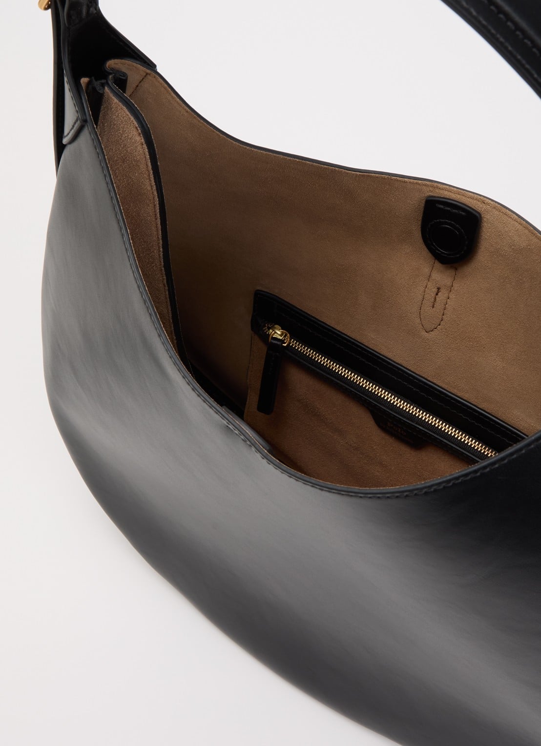 Ralph Lauren ID schoudertas van kalfsleer - detail 2 zwart
