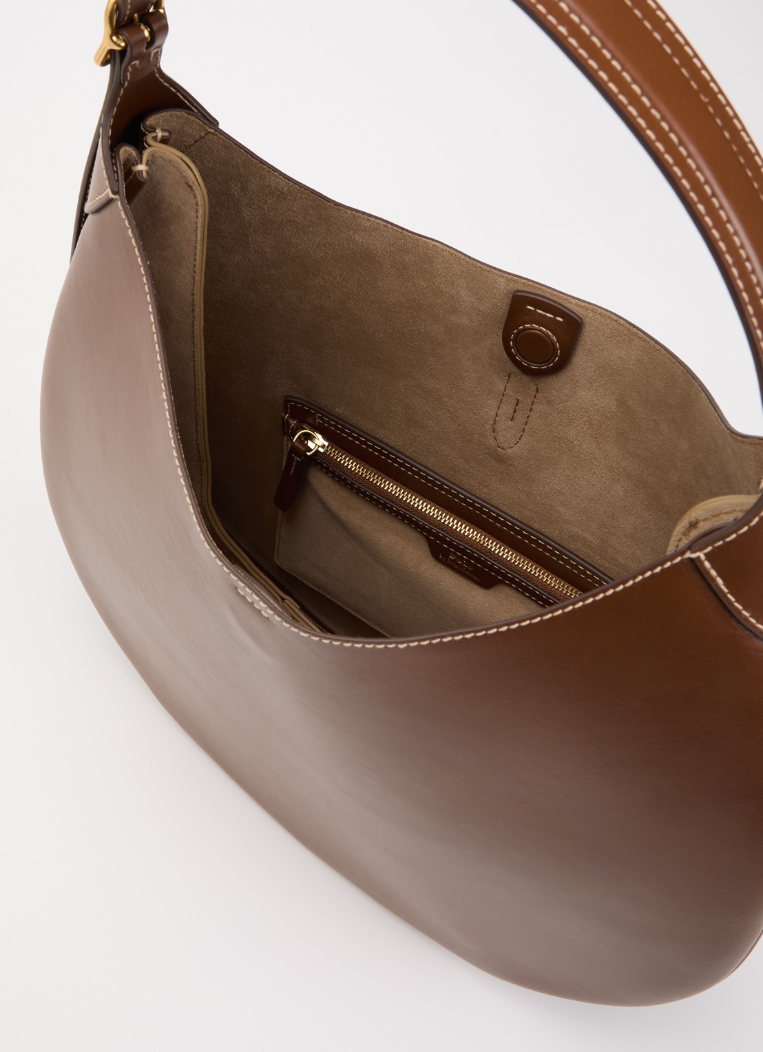 Ralph Lauren ID schoudertas van kalfsleer - detail 3 cognac