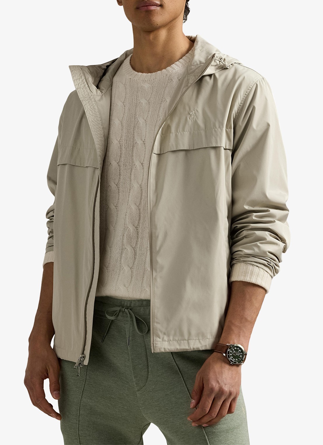 Ralph Lauren Jack met capuchon en steekzakken - detail classic stone / beige