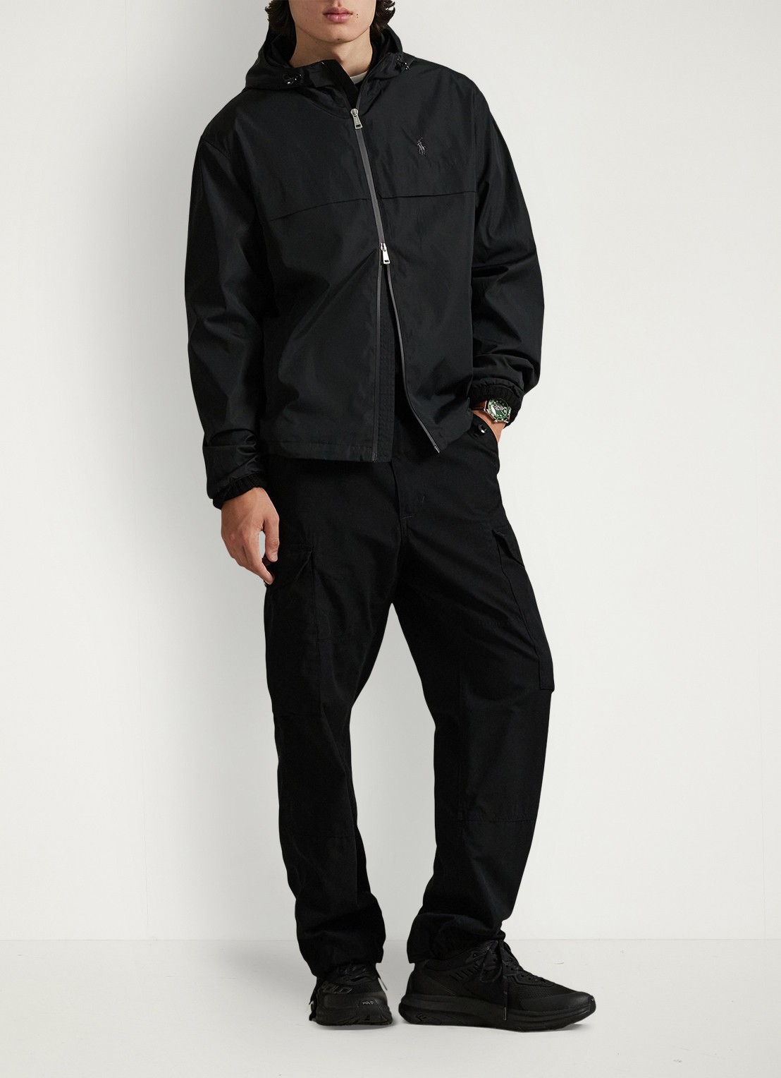 Ralph Lauren Jack met capuchon en steekzakken - voorkant 2 polo black / zwart