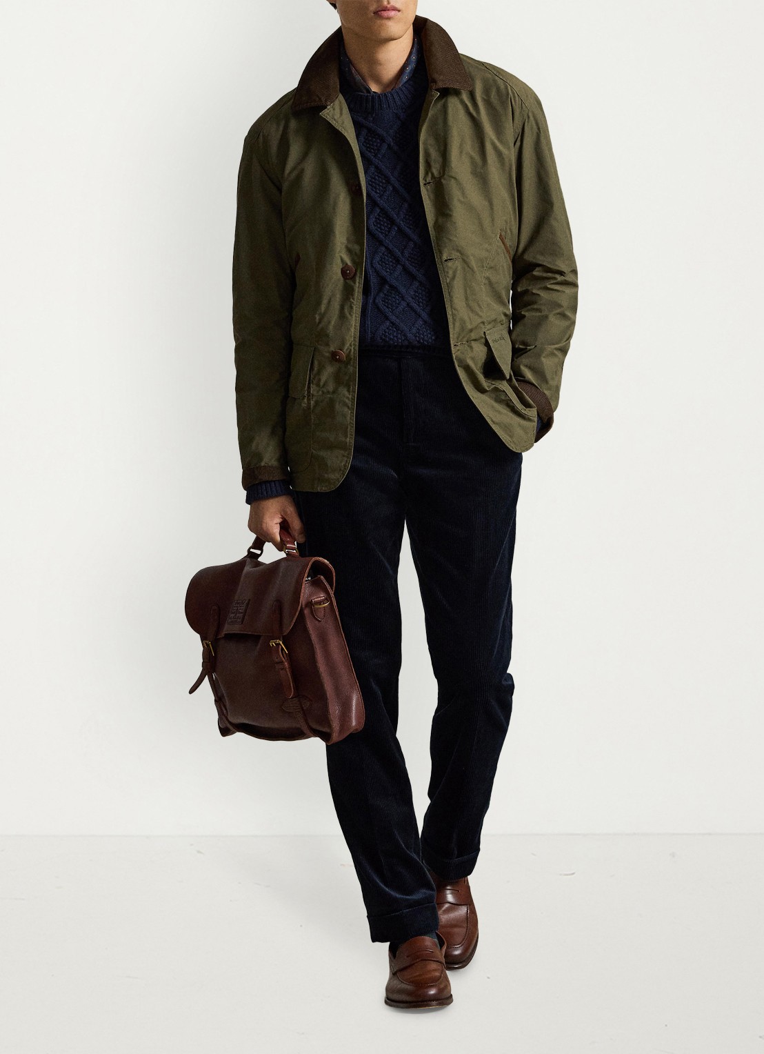 Ralph Lauren Jack met details van corduroy en opgestikte zakken - detail canopy olive / olijfgroen