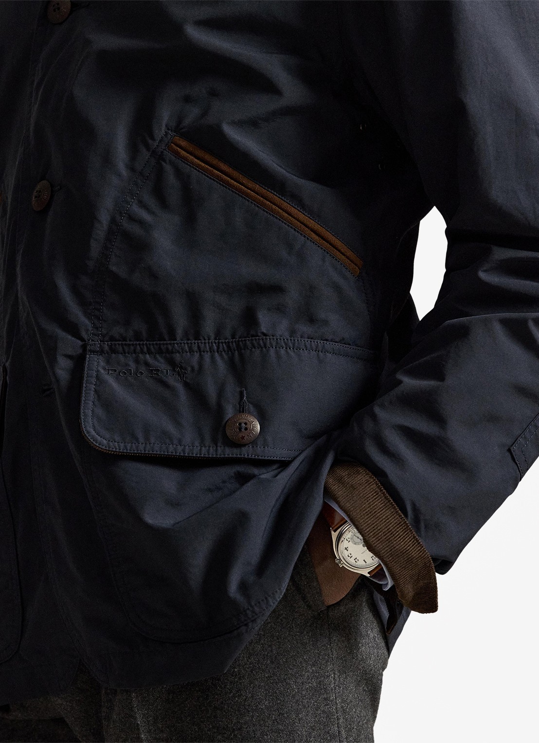 Ralph Lauren Jack met details van corduroy en opgestikte zakken - detail 5 collection navy / blauw