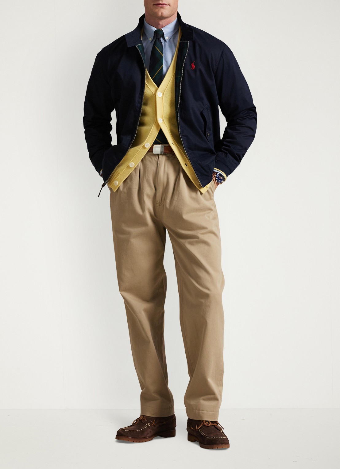 Ralph Lauren Jack met klepzakken en logoborduring - voorkant 3 collection navy / donkerblauw