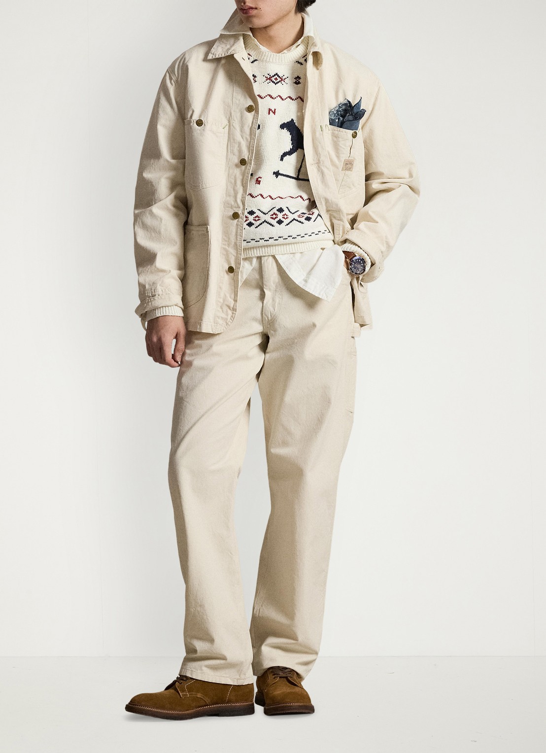 Ralph Lauren Jack met opgestikte zakken - detail 2 barlows v2 / gebroken wit