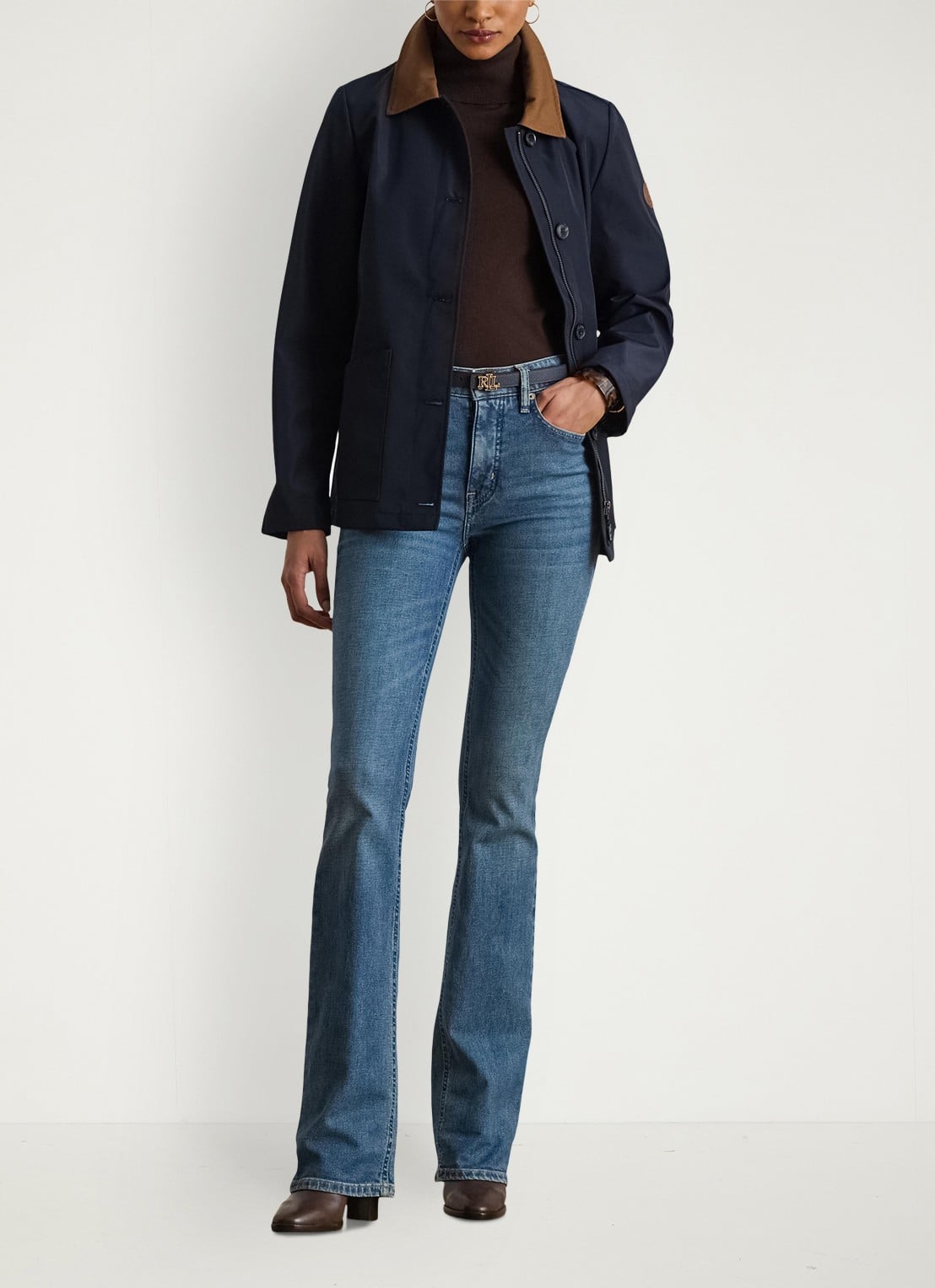 Ralph Lauren Jack met opstikzakken en waterafstotende coating - voorkant 4 blauw