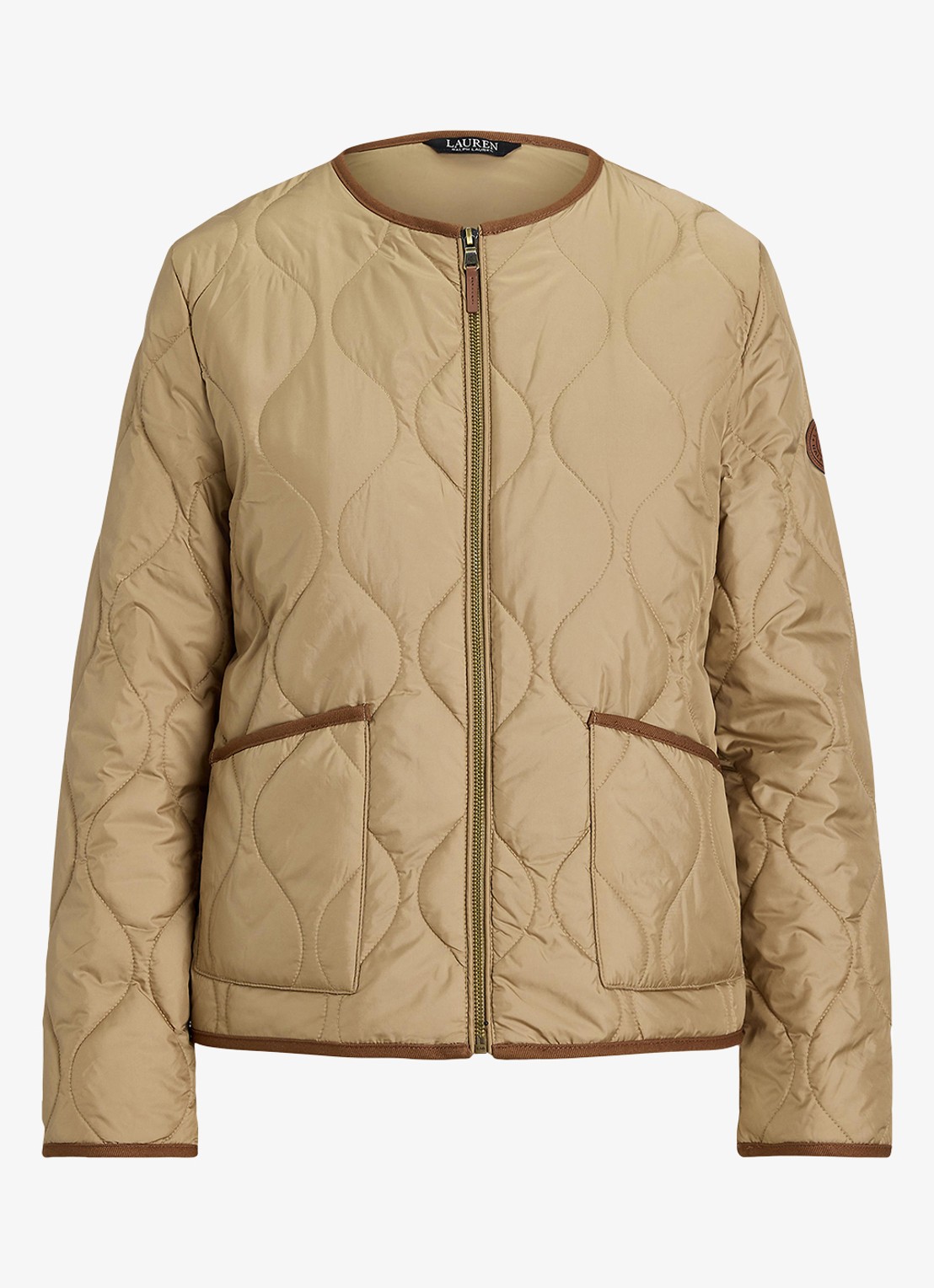Ralph Lauren Jack met quilt patroon en steekzakken - voorkant 3 birch tan / beige