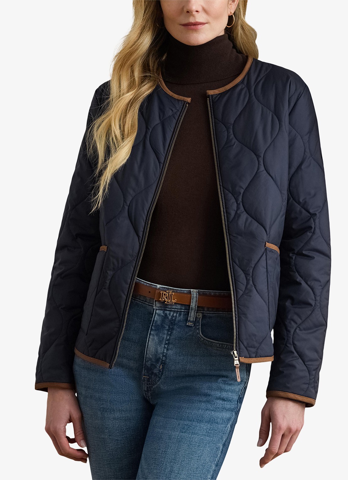 Ralph Lauren Jack met quilt patroon en steekzakken - detail 3 blauw