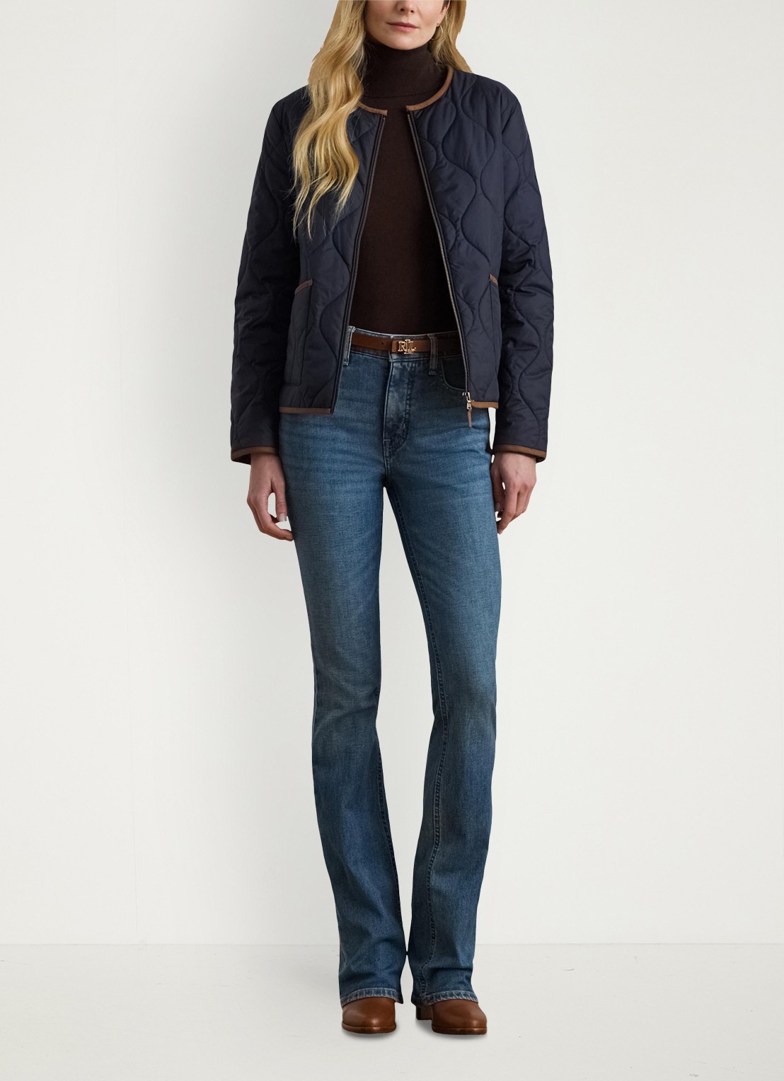 Ralph Lauren Jack met quilt patroon en steekzakken - voorkant 2 blauw