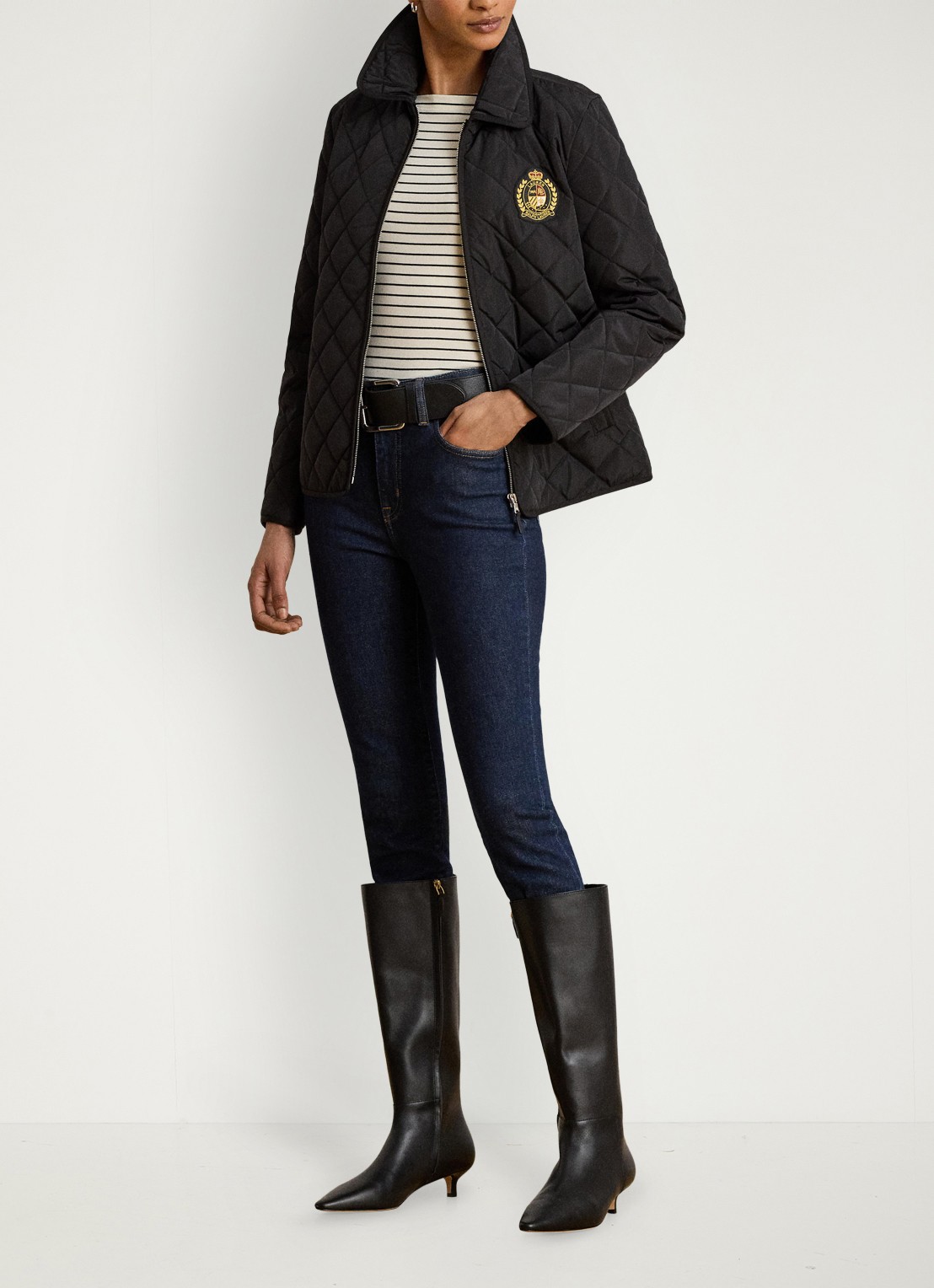Ralph Lauren Jack met quilt patroon - voorkant 3 zwart
