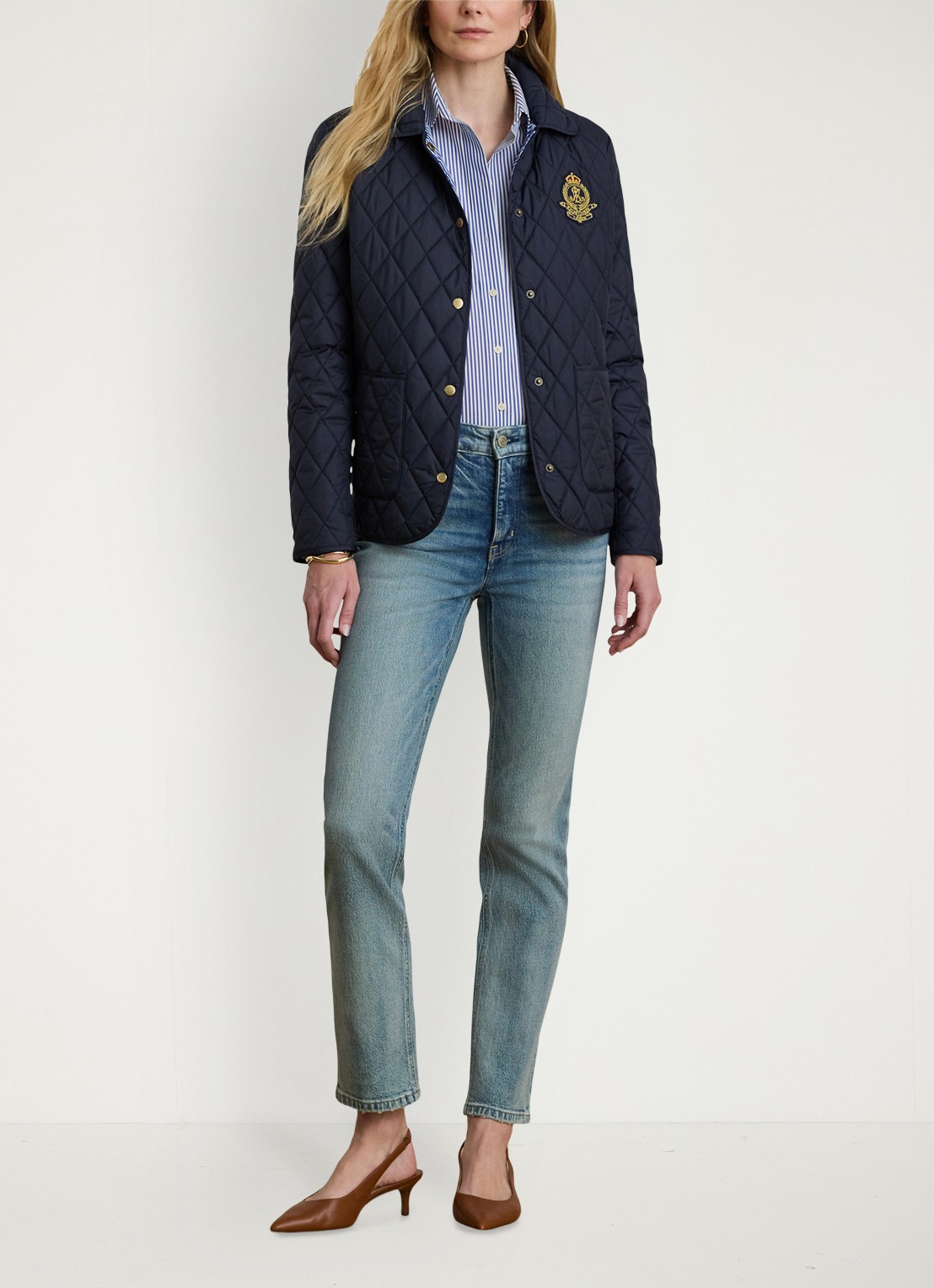 Ralph Lauren Jack met quiltpatroon en steekzakken - voorkant 2 donkerblauw