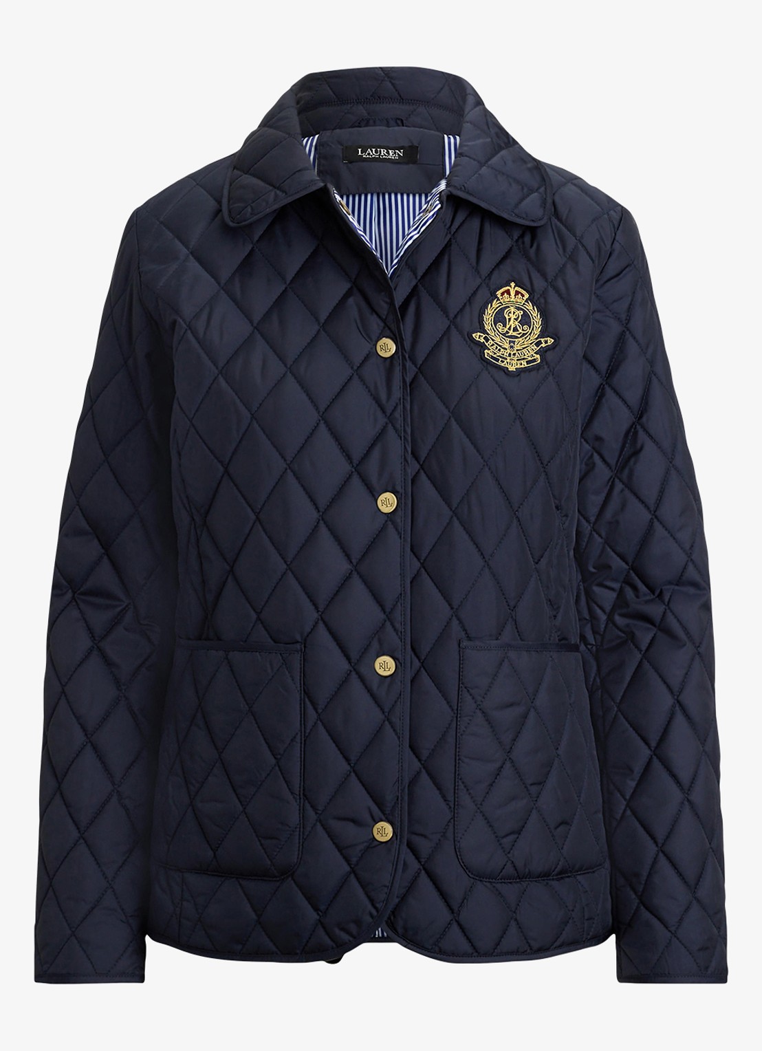 Ralph Lauren Jack met quiltpatroon en steekzakken - voorkant 3 donkerblauw