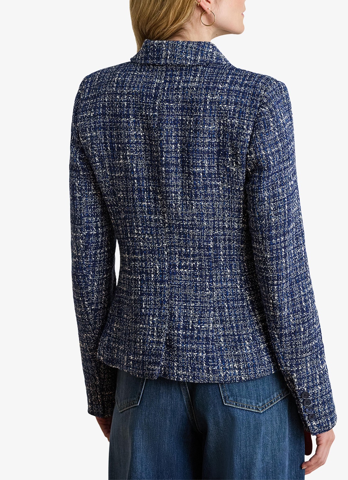 Ralph Lauren Jack van bouclé met opgestikte zakken - achterkant navy blue multi / blauw