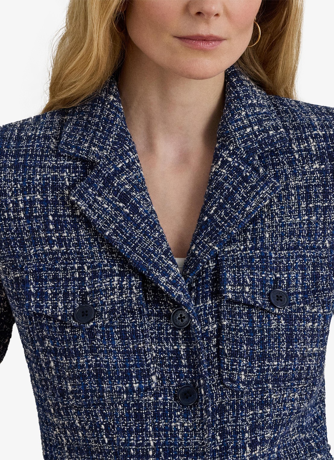 Ralph Lauren Jack van bouclé met opgestikte zakken - detail 5 navy blue multi / blauw