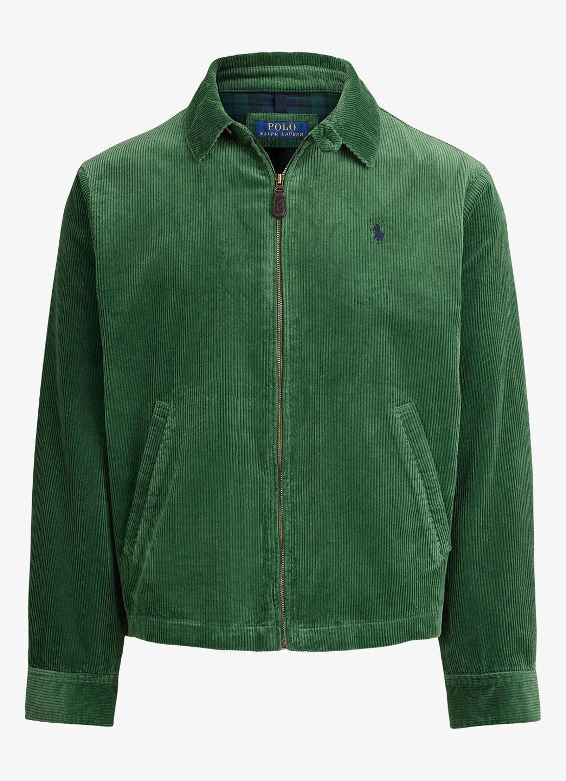 Ralph Lauren Jack van corduroy met logoborduring - voorkant 4 meadow green / groen