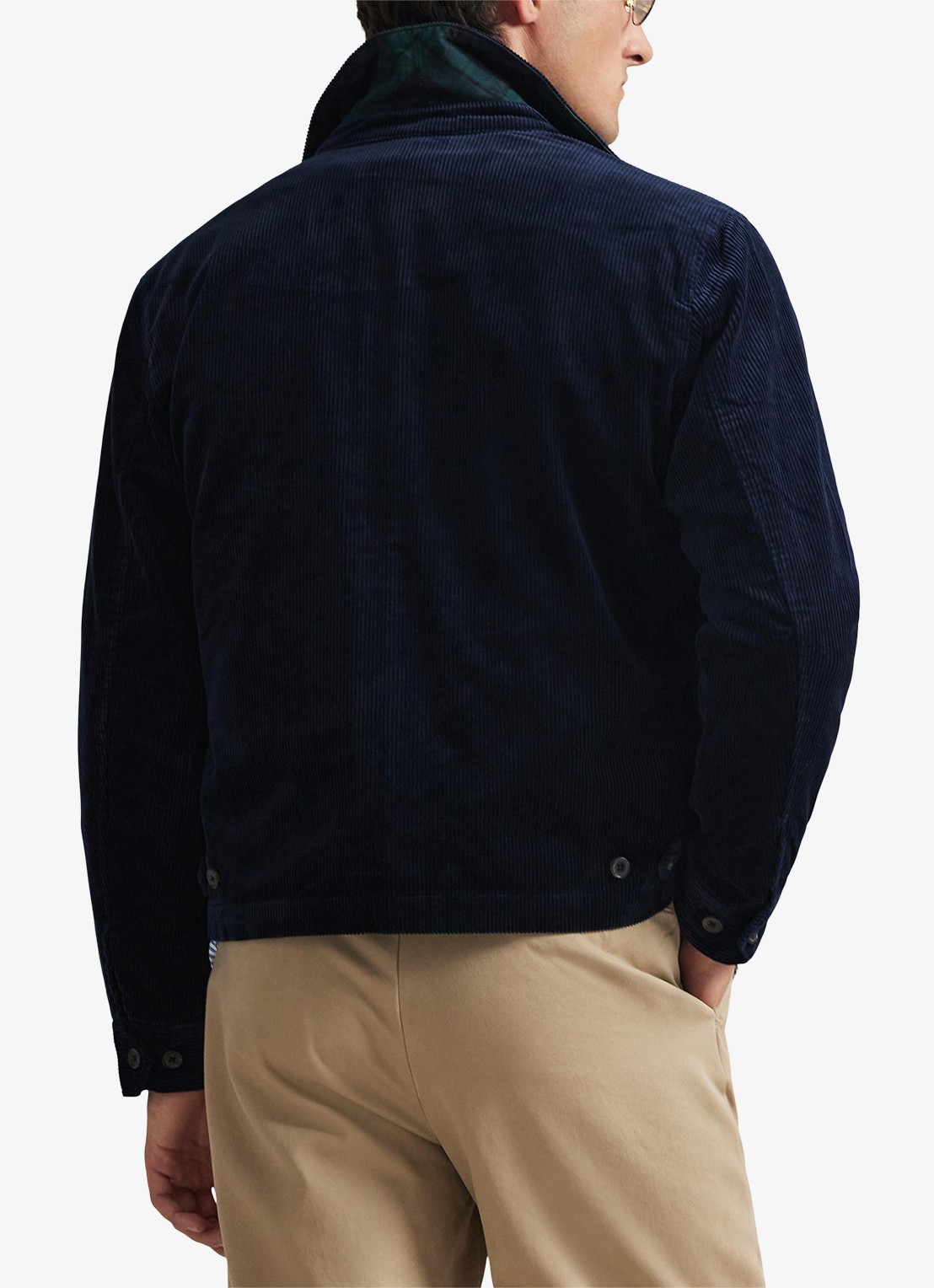Ralph Lauren Jack van corduroy met logoborduring - achterkant 3 hunter navy / donkerblauw