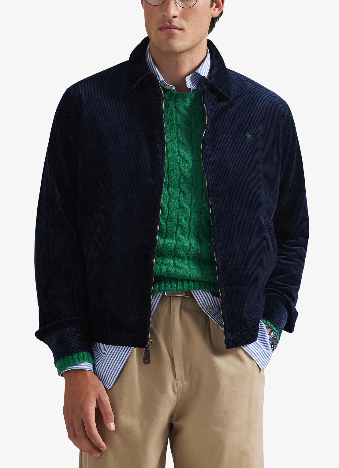 Ralph Lauren Jack van corduroy met logoborduring - detail 4 hunter navy / donkerblauw