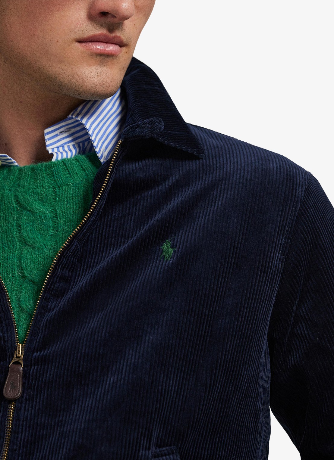 Ralph Lauren Jack van corduroy met logoborduring - detail 5 hunter navy / donkerblauw