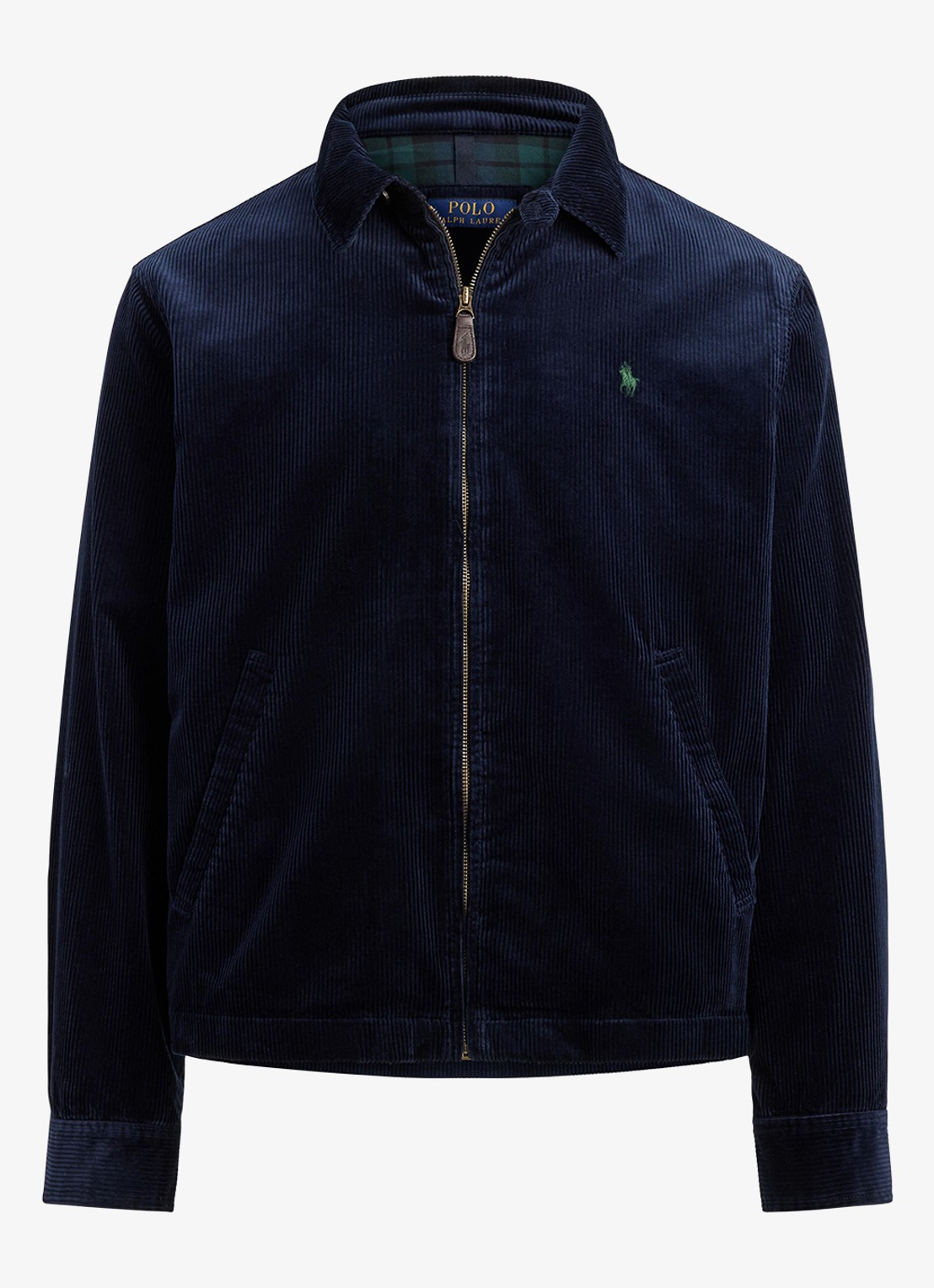 Ralph Lauren Jack van corduroy met logoborduring - voorkant hunter navy / donkerblauw