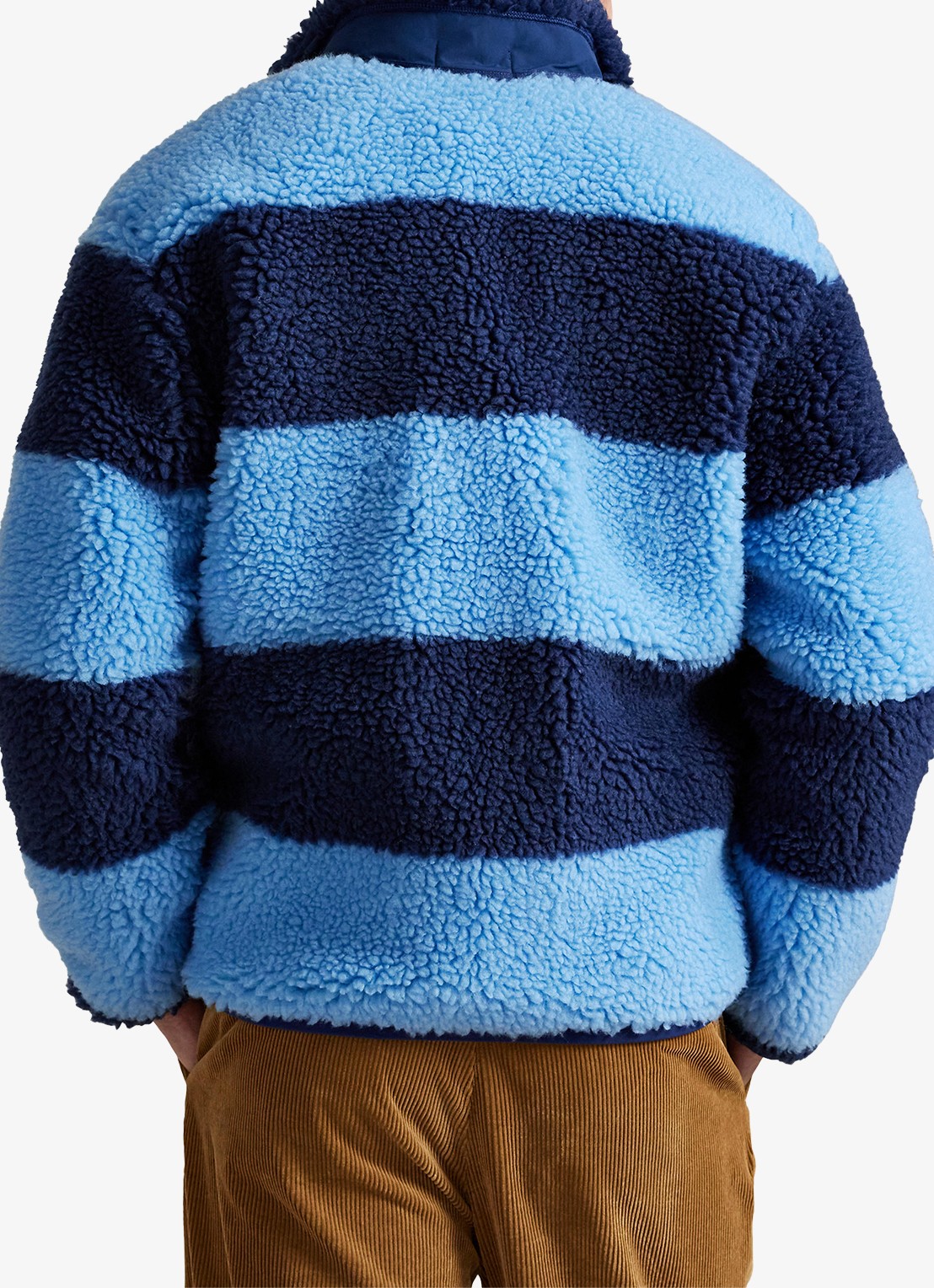 Ralph Lauren Jack van fleece met streepprint - achterkant 3 chatham blue / blauw
