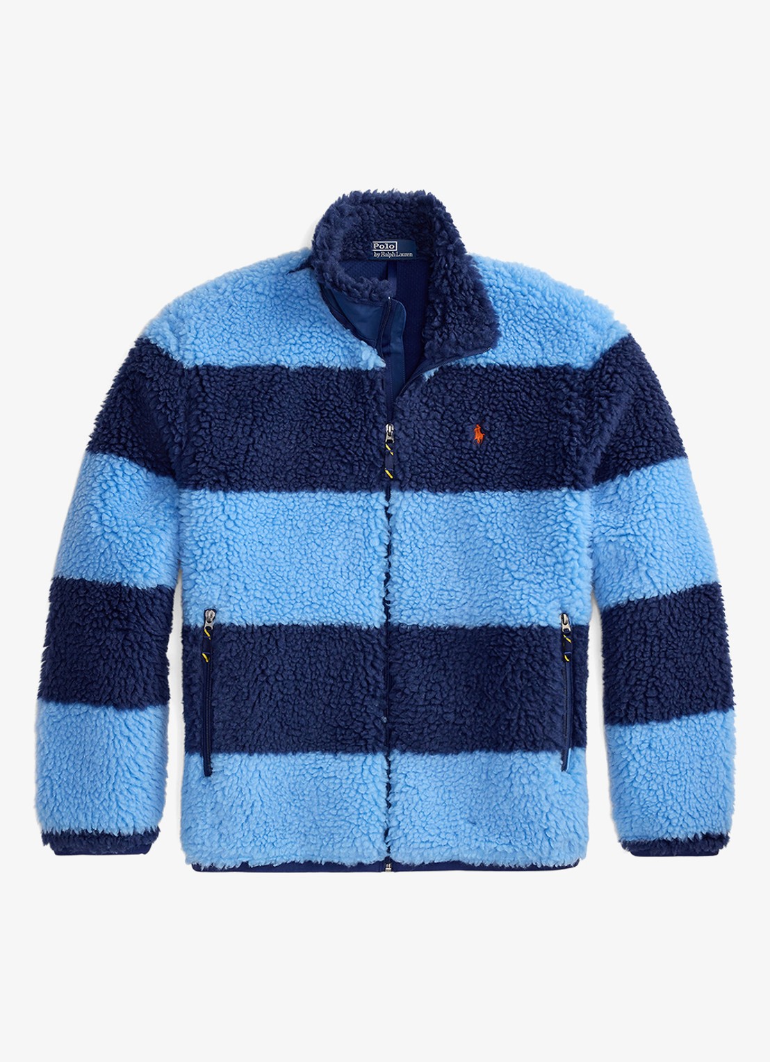 Ralph Lauren Jack van fleece met streepprint - voorkant 4 chatham blue / blauw